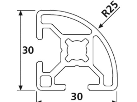 Construction aluminum profile 30x30 [8] 2500mm