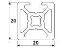 Design aluminum profile 20x20 L 3 grooves v. B Type Nut 6...