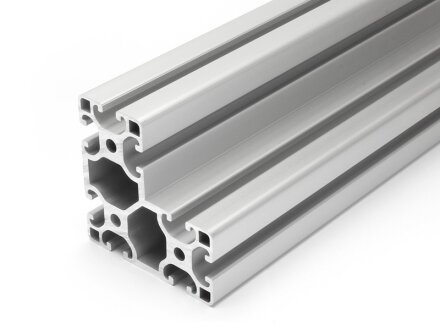 Aluminum profile 40 x 80 x 80 L I type groove 8 light silver  1000mm