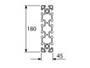 Aluminium profiel 45x180 S Btype sleuf 10 zwaar zilver alu profil  600mm