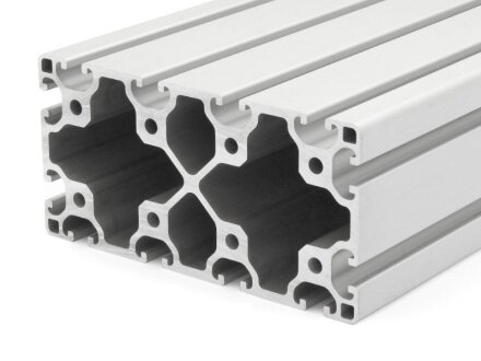 Profilo in alluminio 80x160 L asola tipo I 8 leggero argento  2000mm