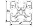 Aluminiumprofil 40x40 E I Typ Nut 8 ultraleicht Alu Profil - Standardlänge  300mm