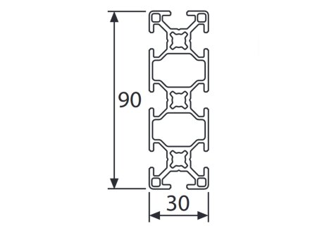 Profilé U en PVC rigide blanc - Sect. 18x8 mm - Long. 2,6 m