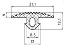 Profilo di copertura plastica NBR cava tipo I 8 ca.1000 mm