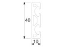 Aluminum Profile 40x10S I-Type Groove 5, 0,65kg/m,...