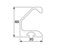 Aluminum handle strip profile I-type groove 5, 0.84kg/m,...