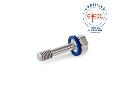 Stainless steel screws, hygienic design, low head with a thin shank to prevent loss