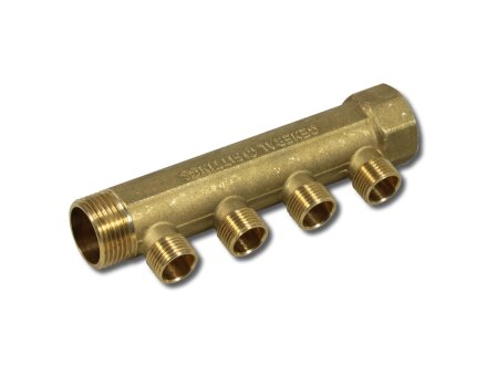 3/4" manifold with 4x 1/2" conections