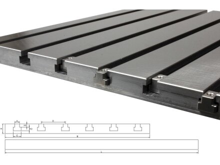 Steel T-slot plate 2020