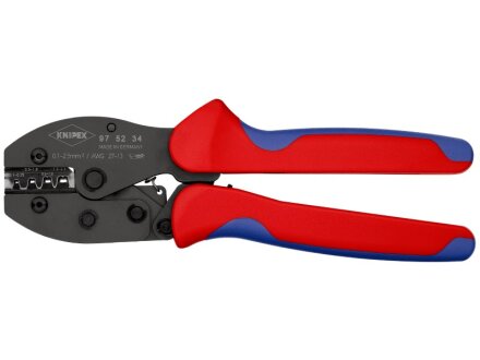 KNIPEX 97 52 34 SB PreciForce® Crimpzange mit Mehrkomponenten-Hüllen brüniert 220 mm (SB-Karte/Blister)