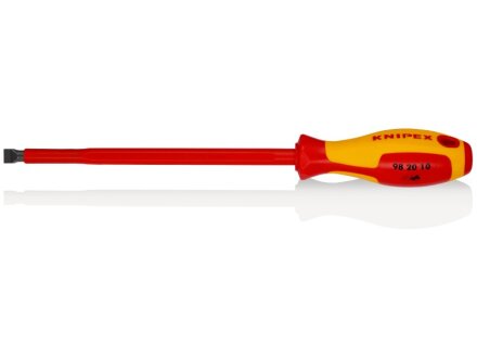 KNIPEX 98 20 10 Schraubendreher für Schlitzschrauben isolierender Mehrkomponenten-Griff, VDE-geprüft brüniert 320 mm