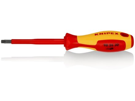 KNIPEX 98 26 30 Schraubendreher für Torx®-Schrauben isolierender Mehrkomponenten-Griff, VDE-geprüft brüniert 210 mm