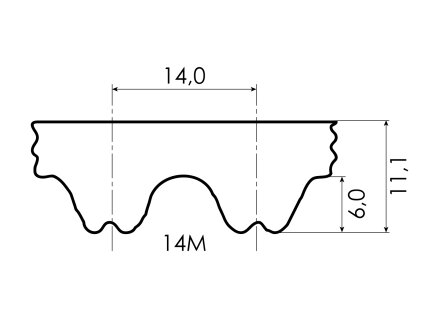 Toothed belt 1260-RPP14-170