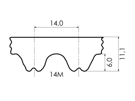 Toothed belt 1848-RPP14-55