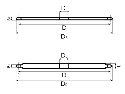 Kettenradscheibe nach DIN 8196 08 B-1 Z=51