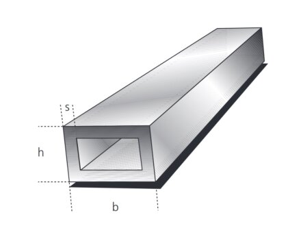 Rechteckrohr 20x10x1,5mm Aluminium EN AW-6060 T66 (AlMgSi0,5) 0,244kg/m, Zuschnitt 50-6000mm