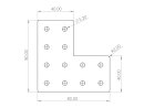 Connector plate I-type groove 5, L - 40x80x80mm, steel...