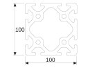 Aluminiumprofil 100x100L I-Typ Nut 10 (leicht) -...