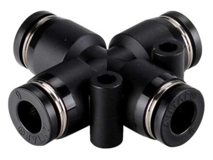 Fittings - GPZ10 Cross fitting (black)