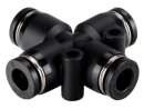 Fittings - GPZ10 Cross fitting (black)