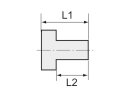 Reduziernippel, kurz, G 1/2 a., G 1/8 i., SW 24, Edelstahl 1.4571