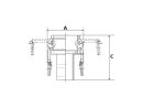 Kamlok-Schnellkupplungsdose, Typ C, ES, LW 63, für Stecker-Ø 76,5