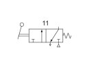 3/2-Wegeventil, man.Drehhebel lang, NC, monost. G1/8, 3 Schaltst.