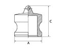 Kamlok-Verschlussstecker, Typ DP, ES 1.4401, BG 4, Stecker-Ø 120