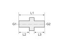 Doppelgewindenippel, kon., R 1 1/2 a., R 3/4 a., SW 50,...