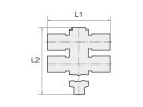 T-Mehrfachverteiler Blaue Serie, 4-fach drehbar, G 3/8 a. Ø10mm