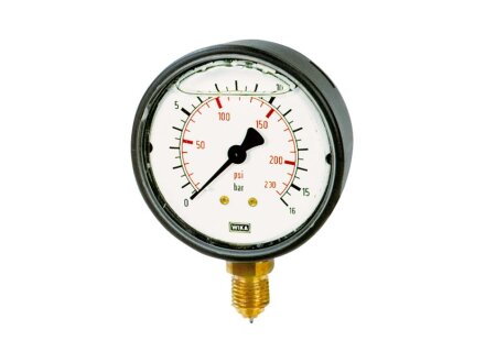 Glyzerinmanometer, Kunststoff, G 1/4 unten, -1 / +5,0 bar, Ø 63