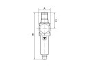 Filterregler variobloc mit PC-Behälter, Schutzkorb, BG 2, G 1/2