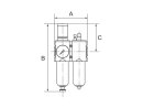 WE 2-tlg. FUTURA-mini, Metallbe., Stand.mano., G 1/4, 0,1-4, HA