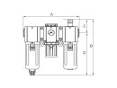 Wartungseinheit 3-tlg. GA Metallb., BG 600, G3/4, 1,5-9 bar, VA