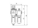 Wartungseinheit 2-tlg. GA Metallb., BG 600, G3/4, 1,5-9 bar, HA