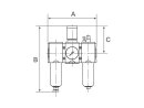 WE 3-tlg. FUTURA-mini, Metallbe., Stand.mano., G 1/4, 0,5-8, HA