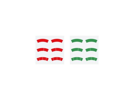 Aufkleber-Set, rote und grüne Kreisbögen, Ø-63, für Manometer