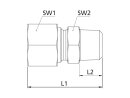 Ger. Einschraubversch., NPT 1/2 a., Rohr-Ø 15, Stahl verz.