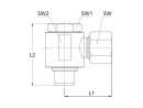 Schwenkbare Winkel-Verschraubung, G 1/8 a., Rohr-Außen-Ø 4