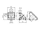 Winkel 45 B-Typ Nut 10 mit Befestigungssatz  (...