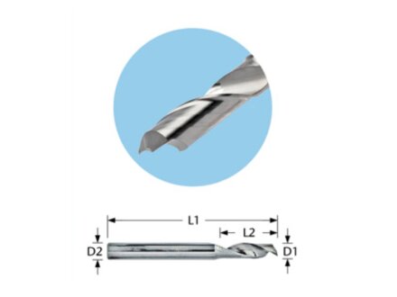 Single flute with hawk beak of VHF for aluminum and non-ferrous metals 0800-8-350-85