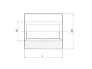 Trapezoidal threaded nut EVKM 26x5 left steel, square...