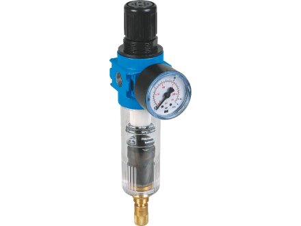 Filterregler G 45505 FR-H-G1/8i-16-1,5/3-PC-AK10-B0 - Baureihe Bloc 0 mit automatischem Kondensatablass und Manometer